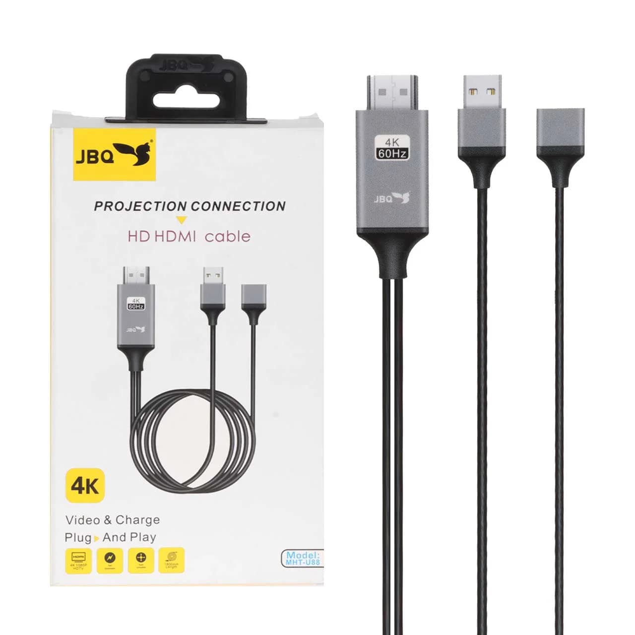 کابل 1.8 متری JBQ USB To HDMI مدل MHT-U88 – مشکی (گارانتی یکساله رصاصی)