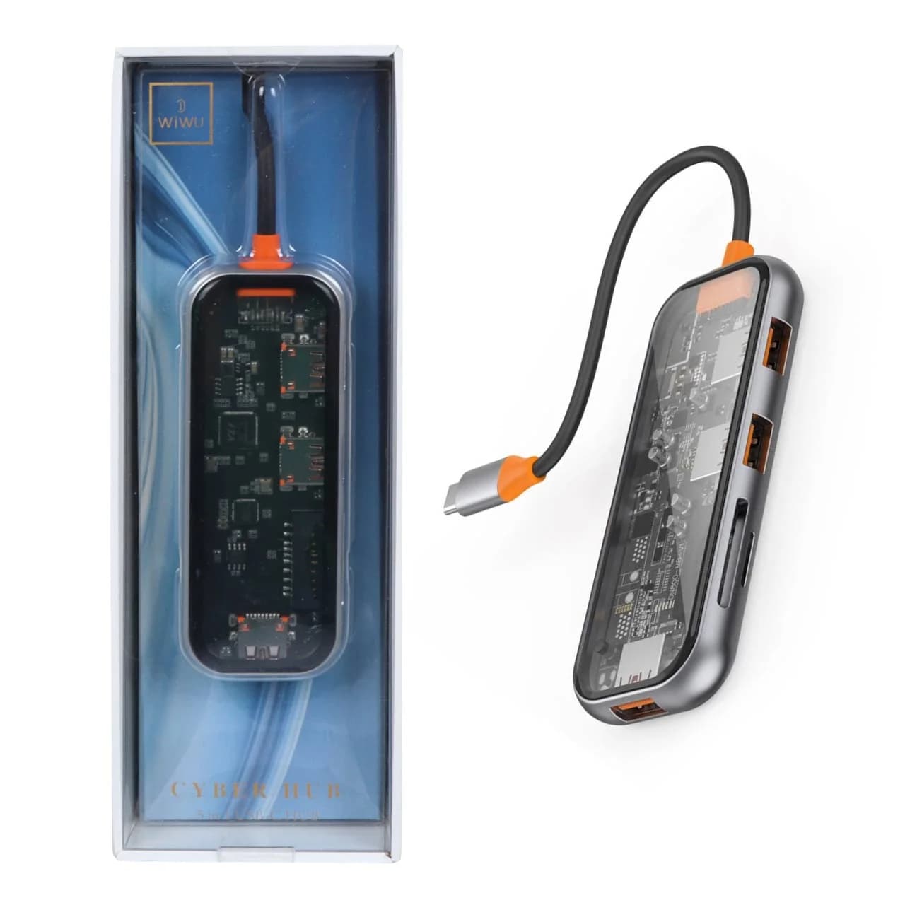 هاب 5 پورت Wiwu Type-C مدل CB005 – خاکستری