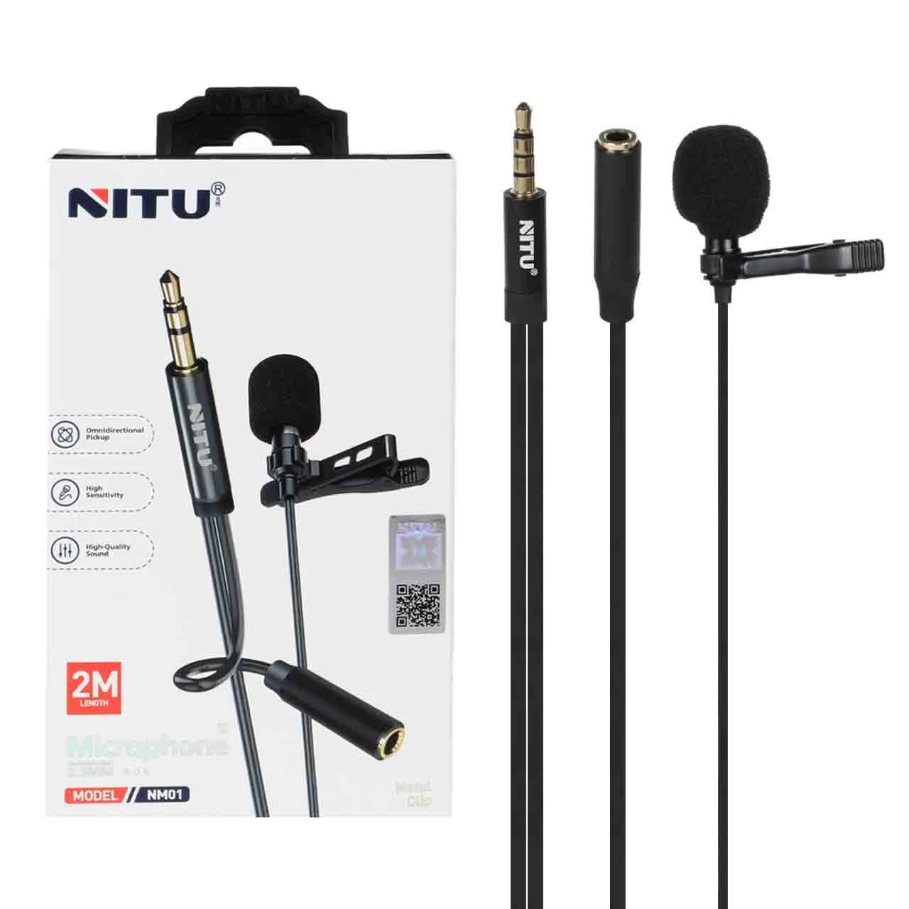 میکروفون یقه ای جک 3.5 میلیمتری NITU مدل NM01 (گارانتی 18 ماه تعویض نیکان همراه)