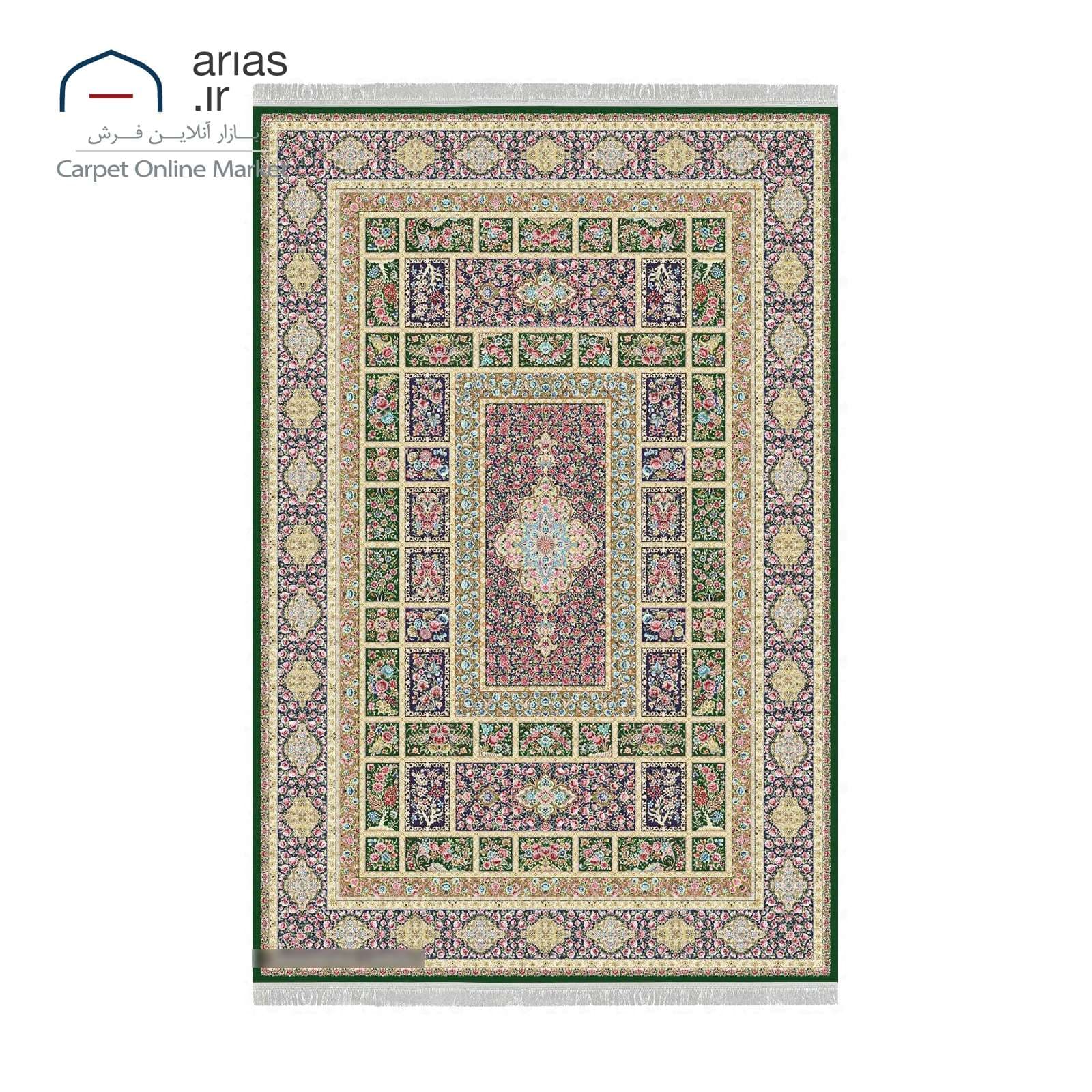 فرش ماشینی کلاسیک آریاس طرح پری رخ 1700 شانه کد M30017