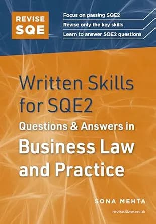 و دانلود نسخه کامل کتاب زبان اصلی Revise SQE Written Skills for SQE2: Questions & Answers in Business Law and Practice PDF | دانلود کتاب خارجی