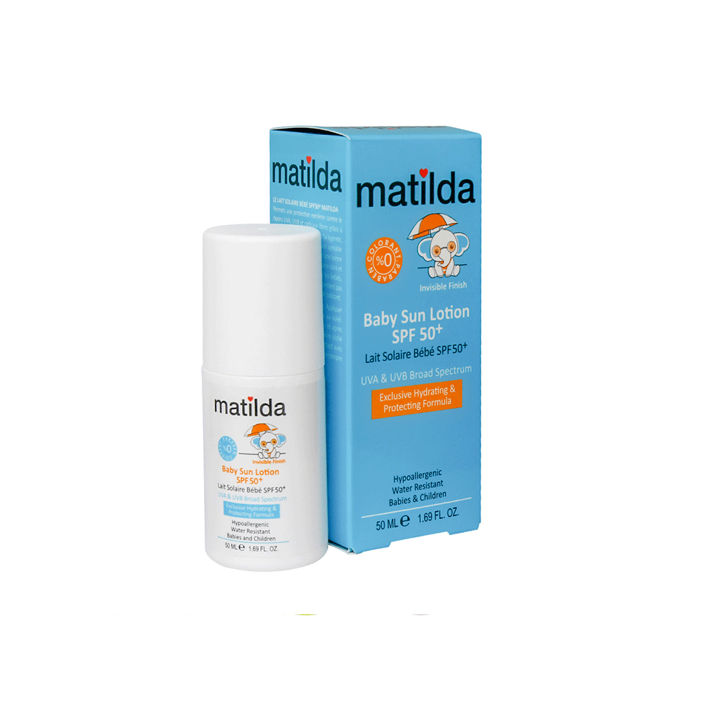 لوسیون ضد آفتاب +SPF 50 کودک ماتیلدا حجم 50 میلی لیتر