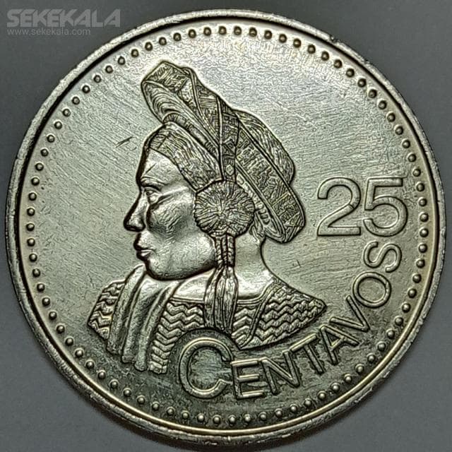 سکه کلکسیونی 25 سنتاوو کمیاب گواتمالا 2000