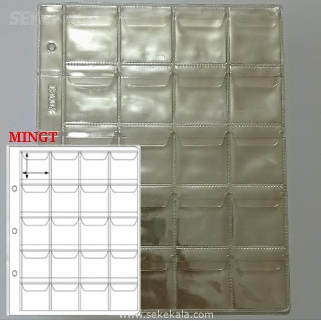 برگه آلبوم سکه برند MINGT با گنجایش ۲۰ سکه (مدل جیبدار) ساخت کره