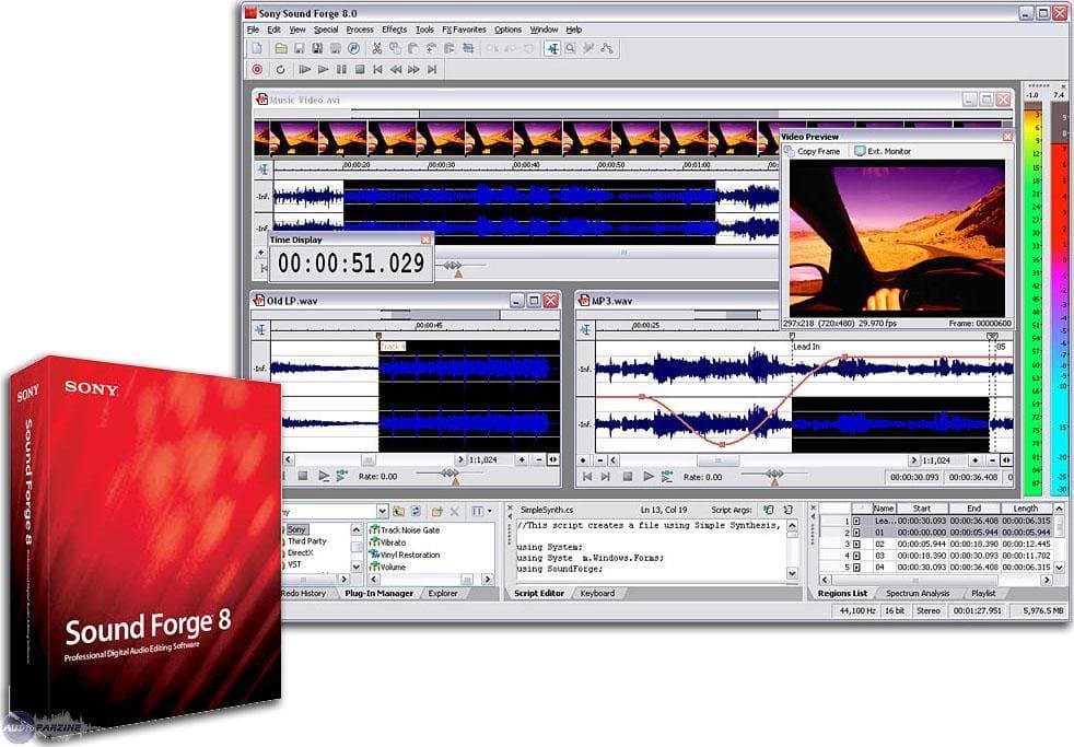 نرم افزار ویندوز Sony Sound Forge v8.0 FULL with many plugins