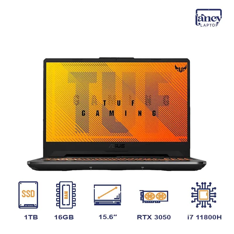 لپ تاپ استوک 15.6 اینچی ایسوس TUF Gaming FX506HC Core i7-11800H 16GB 512GB SSD RTX 3050 4GB 144Hz
