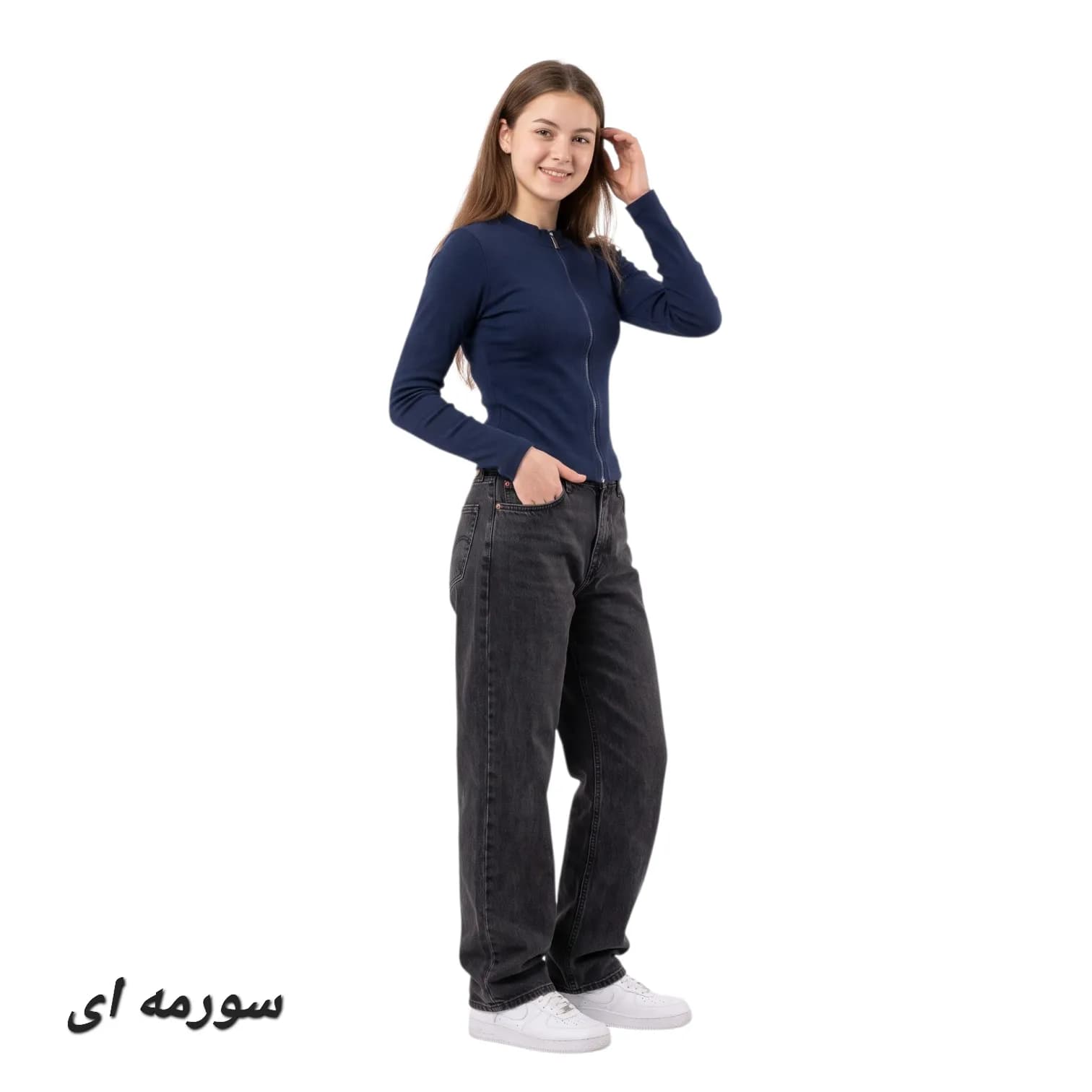 بلوز دخترانه کبریتی زیپی نوجوان — تصویر ۳