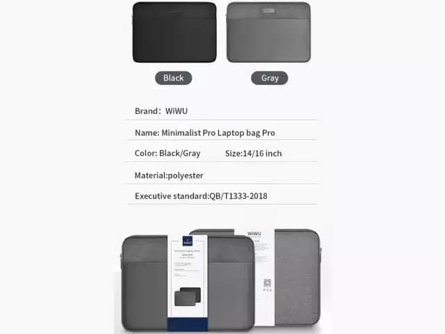 کیف لپ تاپ 14 اینچ ویوو WiWU Minimalist Laptop Sleeve 14 inch — تصویر ۷