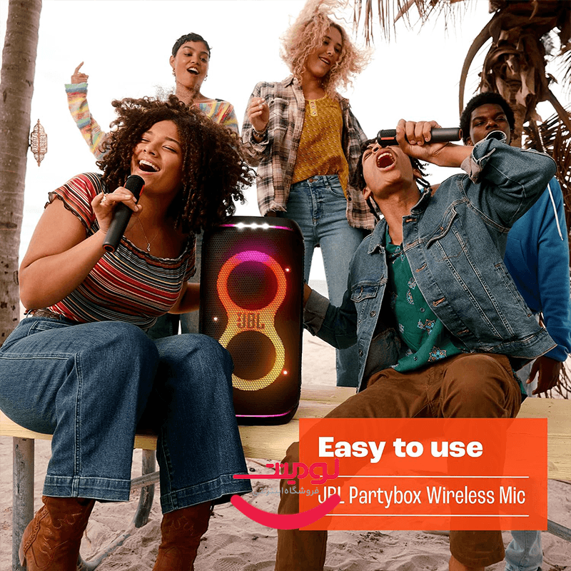 میکروفون بی‌سیم دو عددی جی بی ال مدل PartyBox Wireless Mic با گیرنده، برد ۳۰ متر و شارژدهی ۲۰ ساعته — تصویر ۷