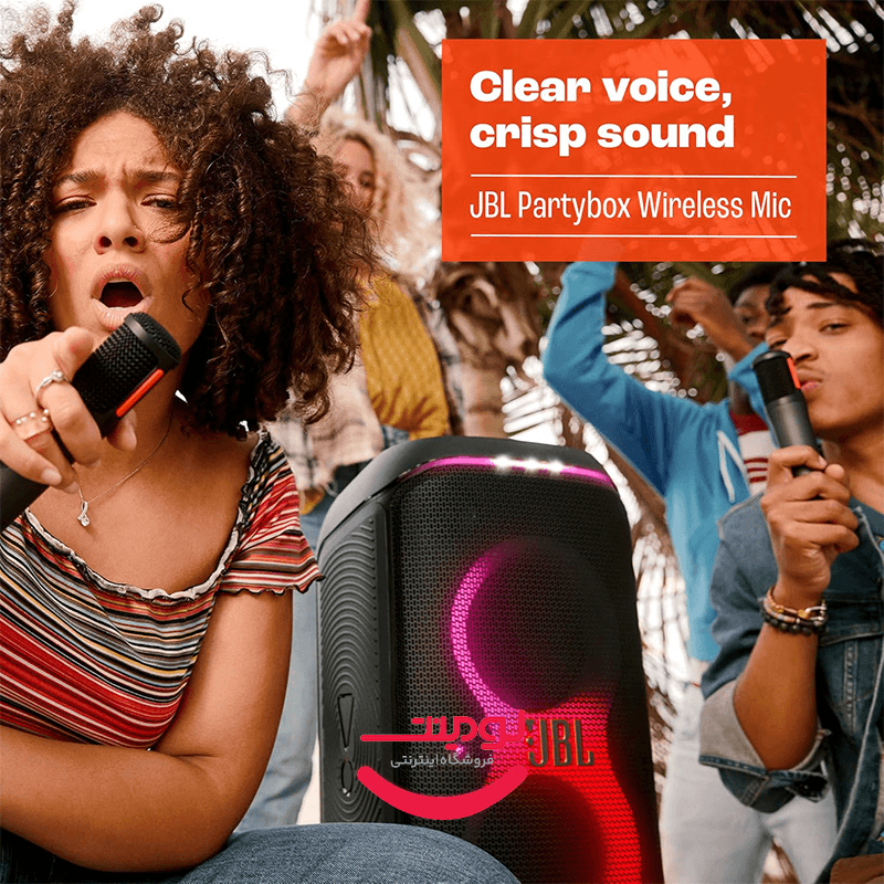 میکروفون بی‌سیم دو عددی جی بی ال مدل PartyBox Wireless Mic با گیرنده، برد ۳۰ متر و شارژدهی ۲۰ ساعته — تصویر ۵