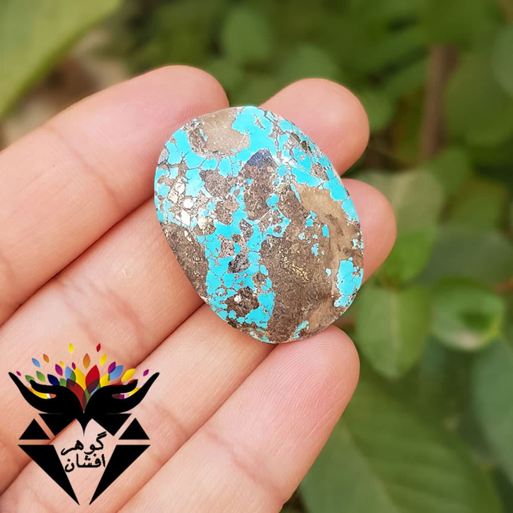نگین فیروزه نیشابوری شجری اصل خوش نقش کد N_1459