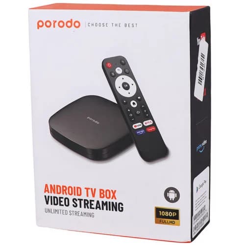 اندروید باکس Porodo PD-ANTVB-BK 8GB 1080P + ریموت کنترل — تصویر ۳