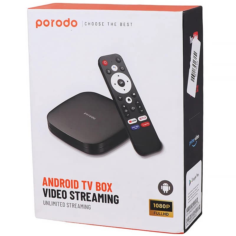 اندروید باکس Porodo PD-ANTVB-BK 8GB 1080P + ریموت کنترل — تصویر ۱۱