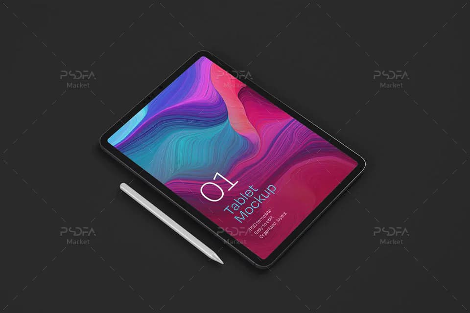 16 موکاپ تبلت آیپد پرو iPad Pro Mockup در حالت و نماهای مختلف — تصویر ۴