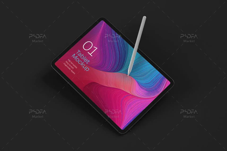16 موکاپ تبلت آیپد پرو iPad Pro Mockup در حالت و نماهای مختلف — تصویر ۵