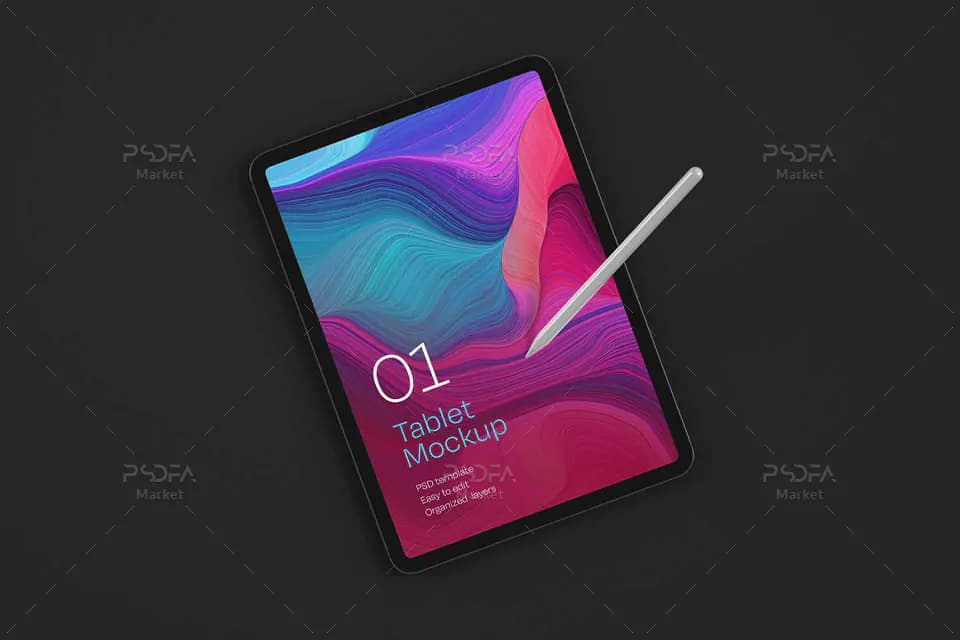 16 موکاپ تبلت آیپد پرو iPad Pro Mockup در حالت و نماهای مختلف — تصویر ۶