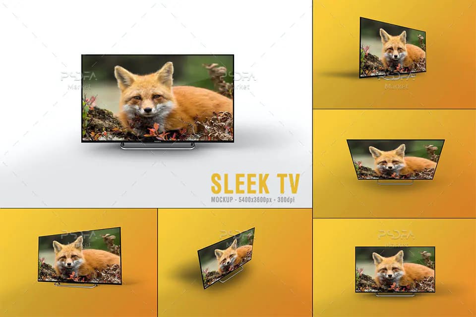 موکاپ تلویزیون LED هوشمند و اسمارت Sleek TV Mockup