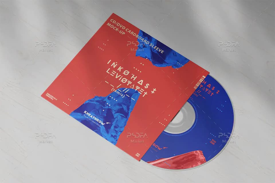 موکاپ کاور کاغذی CD / DVD در حالت و نماهای مختلف
