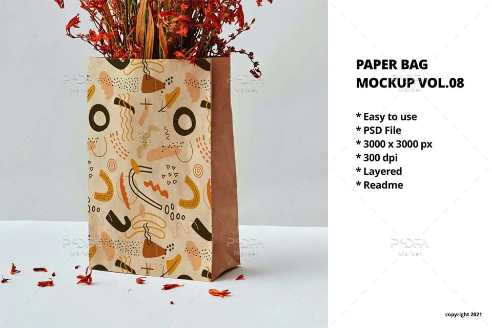 موکاپ بگ کاغذی Paper Bag Mockup قابل استفاده و ویرایش در فتوشاپ