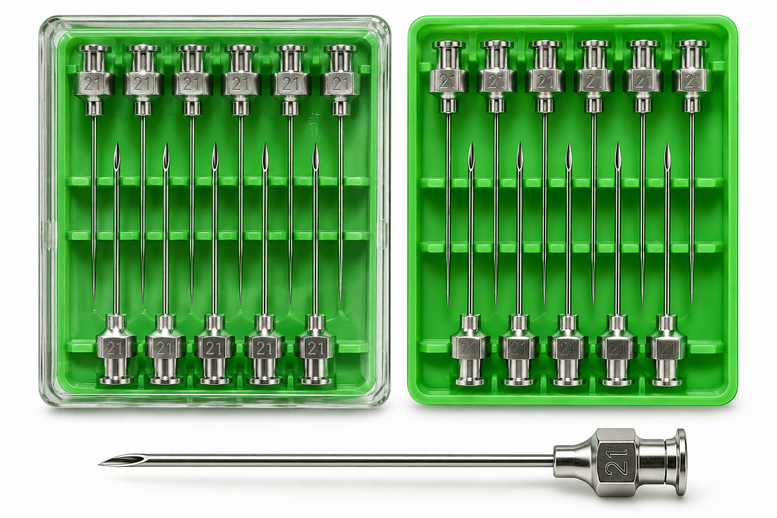 سرسوزن فلزی دکتر DOCTOR سایز 21G لوئرلاک بسته 12 عددی