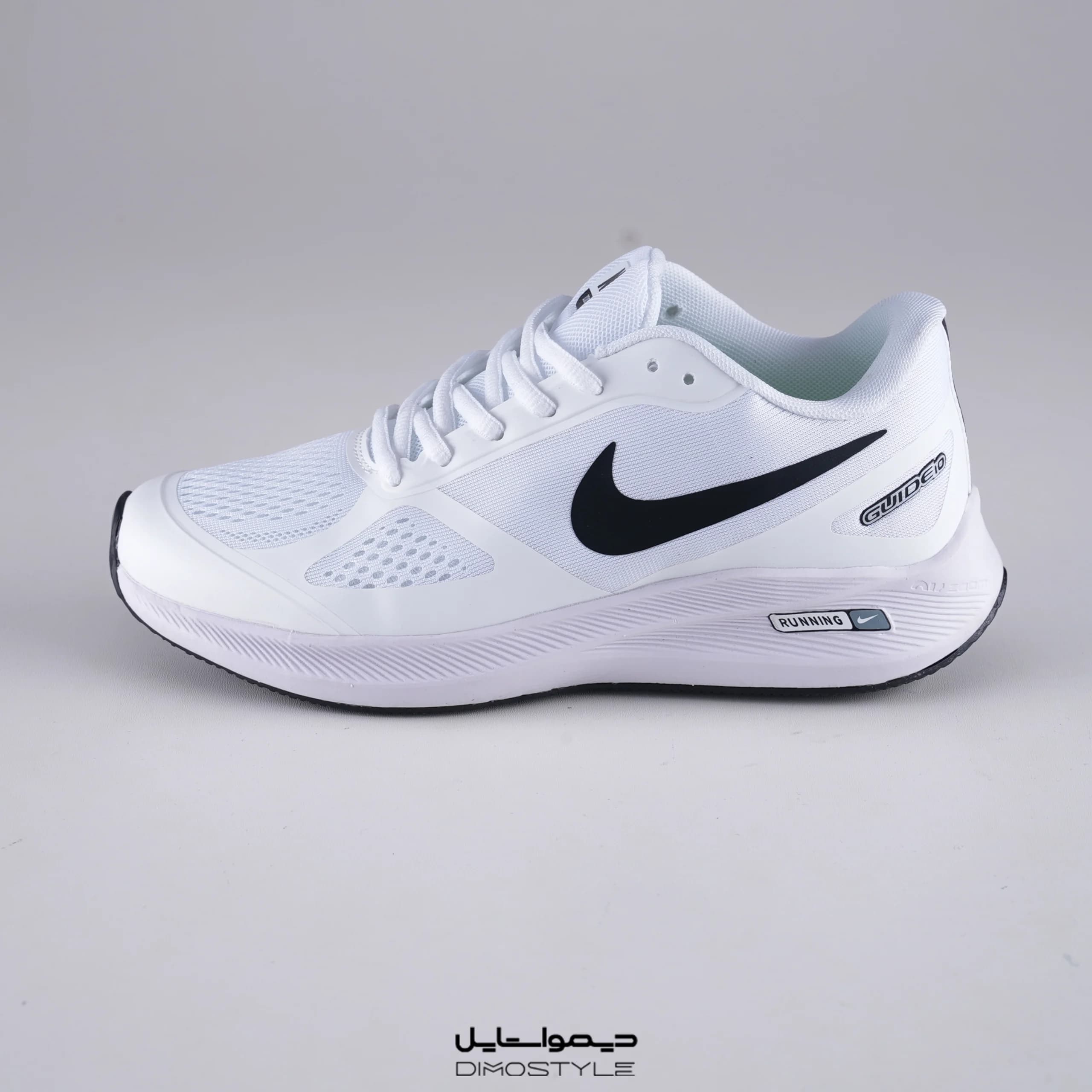 کفش مخصوص دویدن نایک ایر زوم مدل Guide 10 رنگ سفید با لوگوی مشکی Nike Air Zoom Guide 10