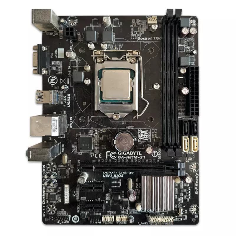 باندل مادربرد GIGABYTE H81M SI + I5 4590 استوک