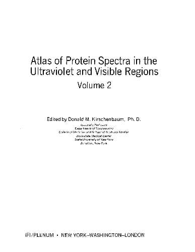دانلود کتاب Atlas of Protein Spectra in the Ultraviolet and Visible Regions