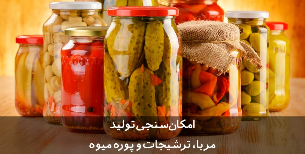 طرح توجیهی تولید مربا، ترشیجات و پوره میوه