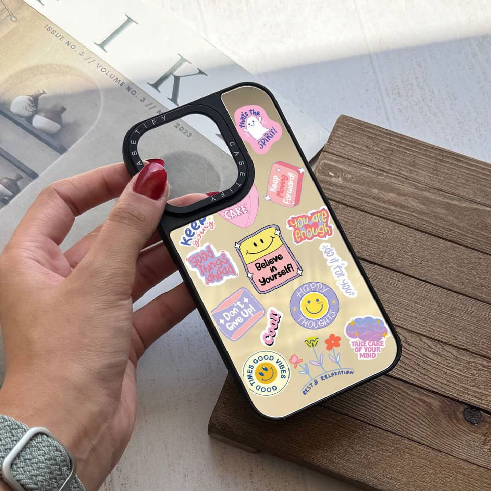 قاب آینه ای چاپی سفارشی (کد 0416) طرح good vibe مناسب برای گوشی موبایل شیائومی ردمی Xiaomi Redmi Note 8 / Note 8 Pro / Note 9S / Note 9 Pro / Note 10 Pro / Note 10 Pro Max / Note 11S / Note 11 4G / No — تصویر ۴