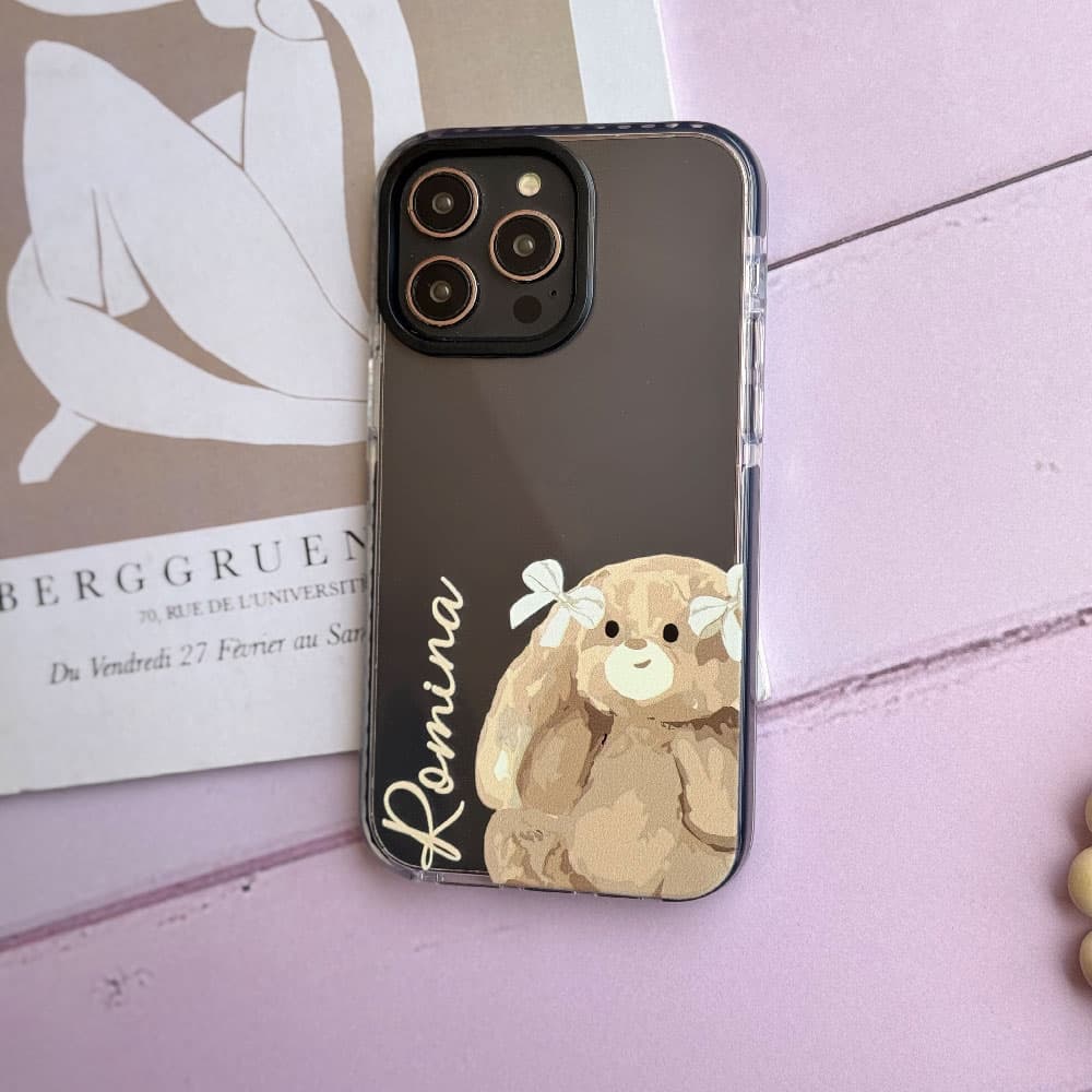 قاب شفاف چاپی سفارشی به اسم دلخواه (کد 0403) مدل Rabbit مناسب برای گوشی موبایل سامسونگ Samsung Galaxy A06 / A10S / A12 / A13 / A14 / A15 / A16 / A20 / A21S / A22 4G / A22 5G / A23 / A24 / A30 / A30S /