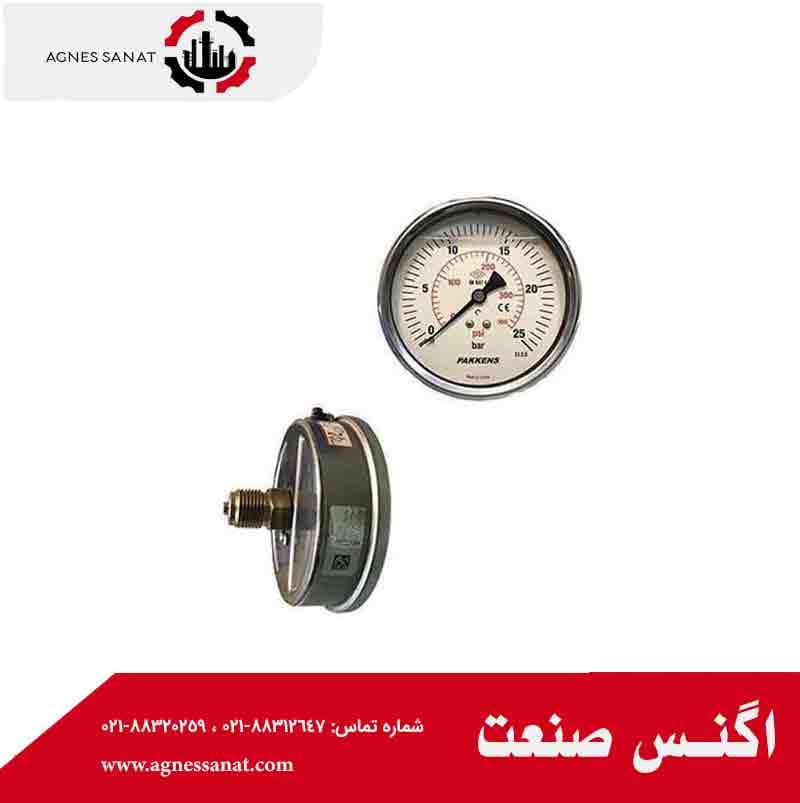 گیج فشار روغنی پکنز 4 بار صفحه 6 سانت افقی