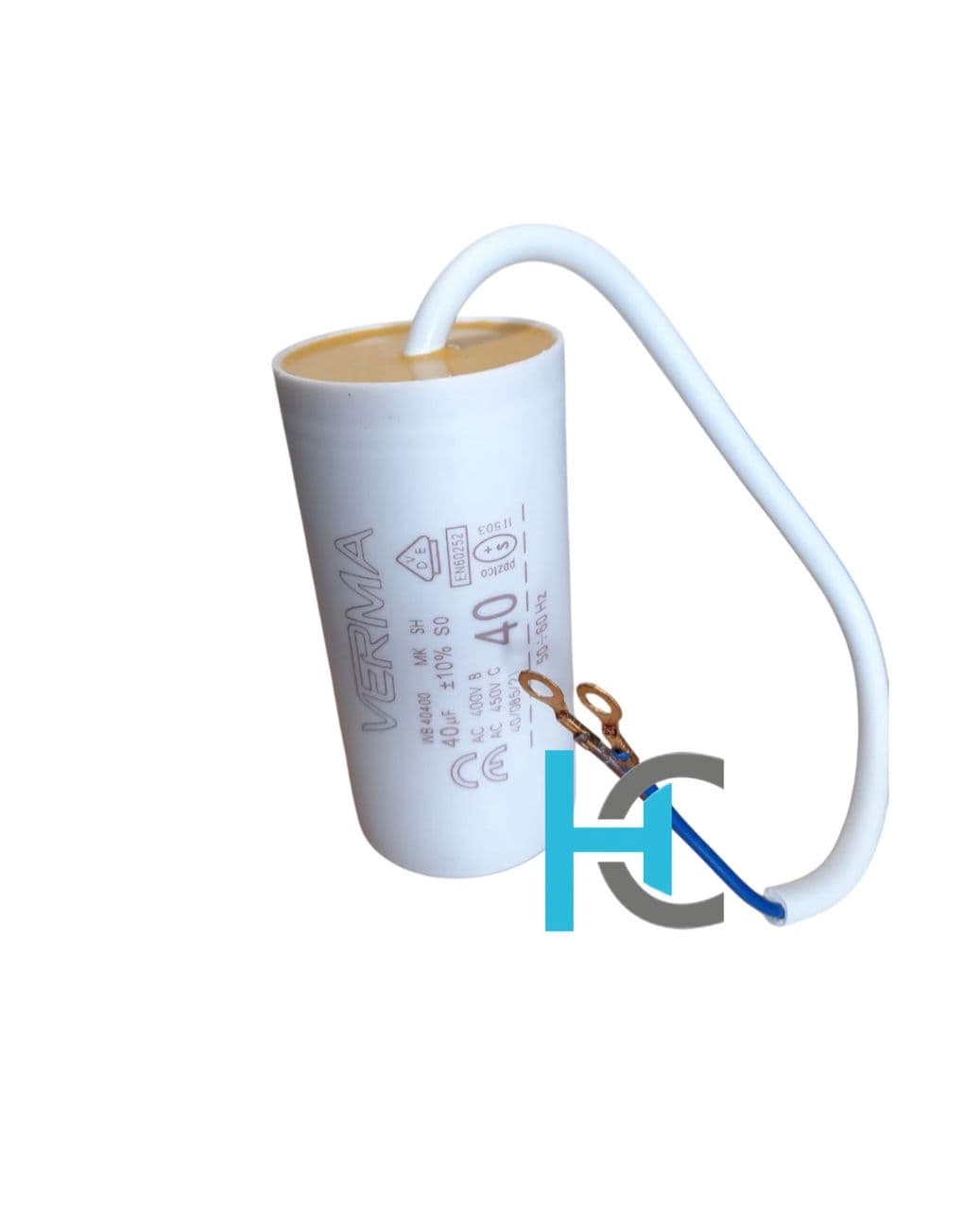 خازن 40 میکروفاراد 450 ولت بدنه پلاستیکی (فیشی)