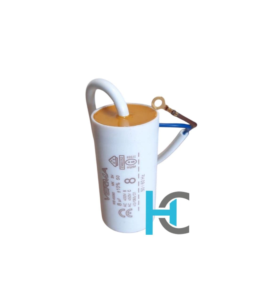 خازن 8 میکروفاراد 450 ولت بدنه پلاستیکی (فیشی)