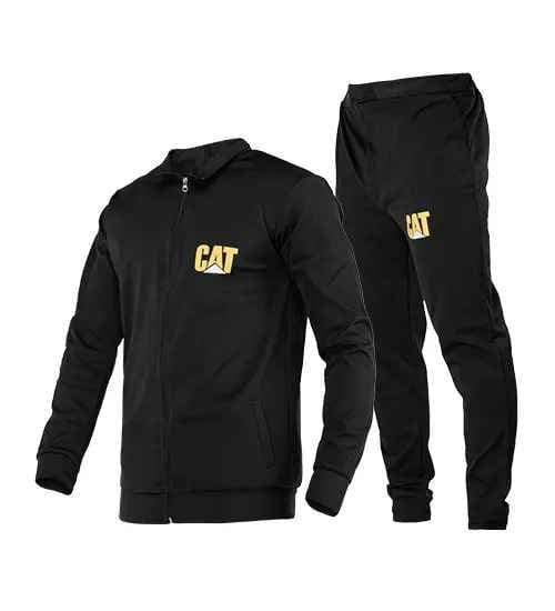 ست سویشرت و شلوار مردانه آستین بلند مشکی Cat مدل 42356