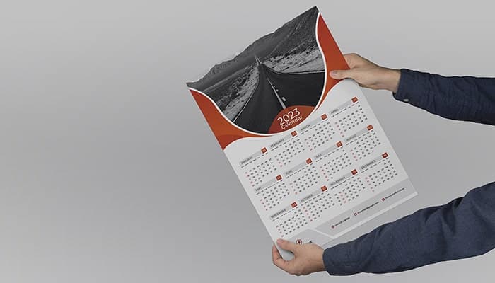 وکتور تقویم دیواری سال 2023 با طراحی مدرن
