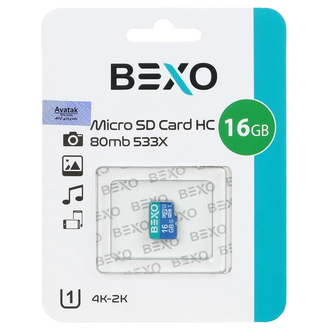 BEXO Extra 533X microSDHC UHS-I U1 Class10-80MB/s-16GB(گارانتی داده پردازی آواتک)