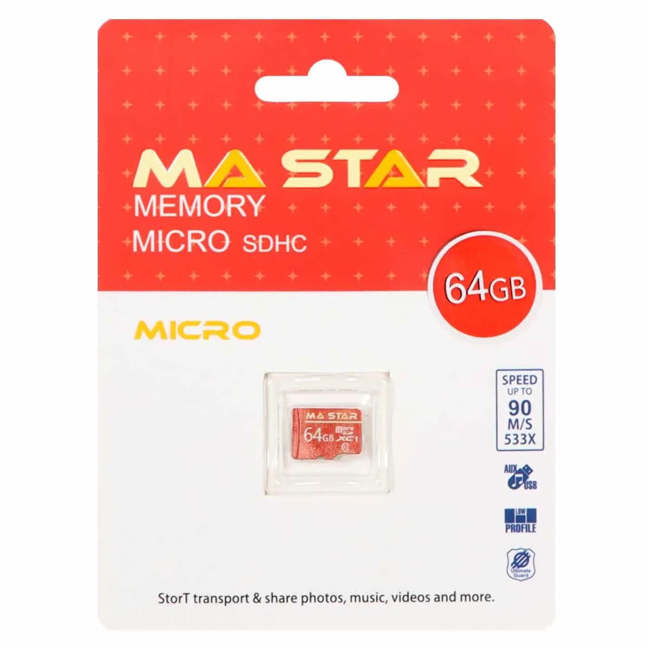 MA Star MicroSDHC U1 533X 90Mb/s – 64GB – (گارانتی فراگامان)