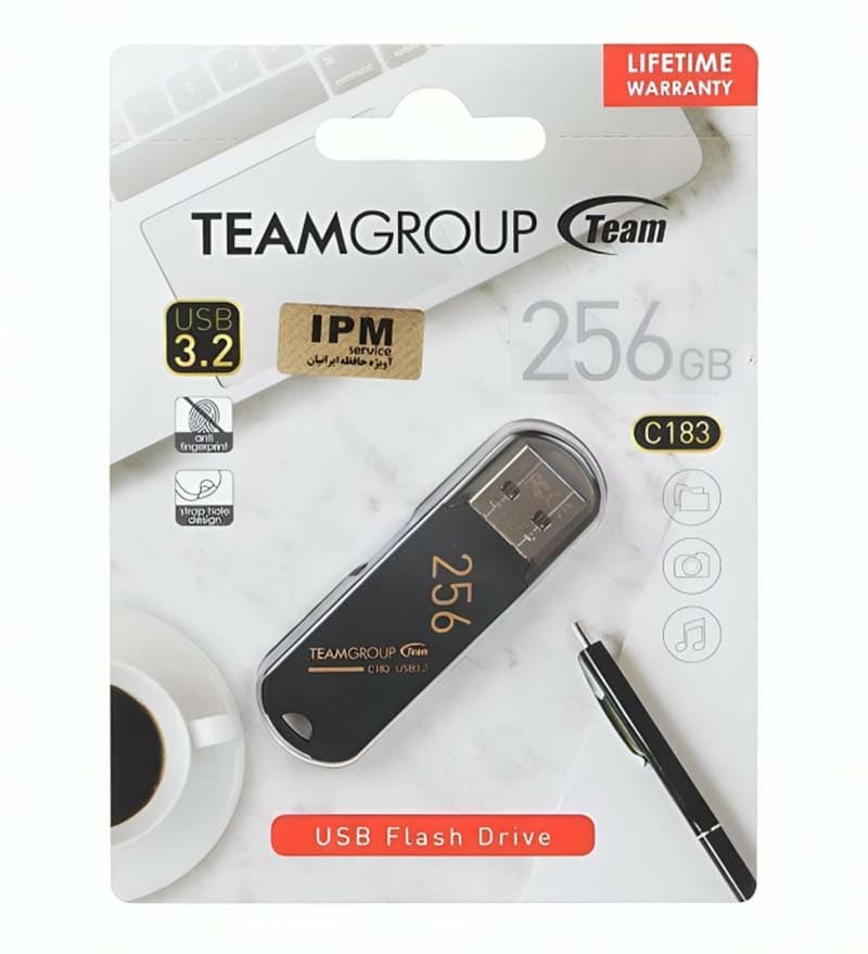 فلش مموری تیم گروپ مدل C183 USB 3.2 ظرفيت 256 گيگابايت