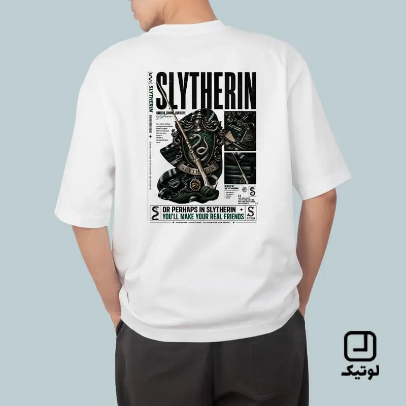 تیشرت سینمایی طرح گروه اسلایترین Slytherin – کد TC044