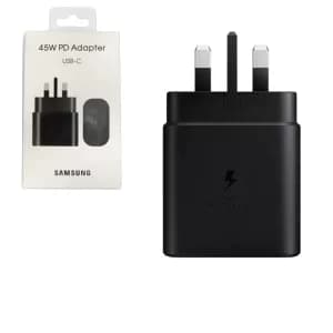 شارژر 45 وات اصلی سامسونگ + سوزن سیم‌کارت طرح مستطیل + سوپر فست شارژ / Super Fast Charge — تصویر ۲