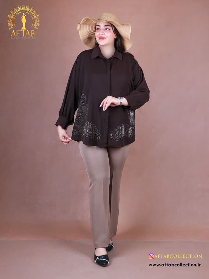شومیز الیزا نگینی سایزبزرگ 7348