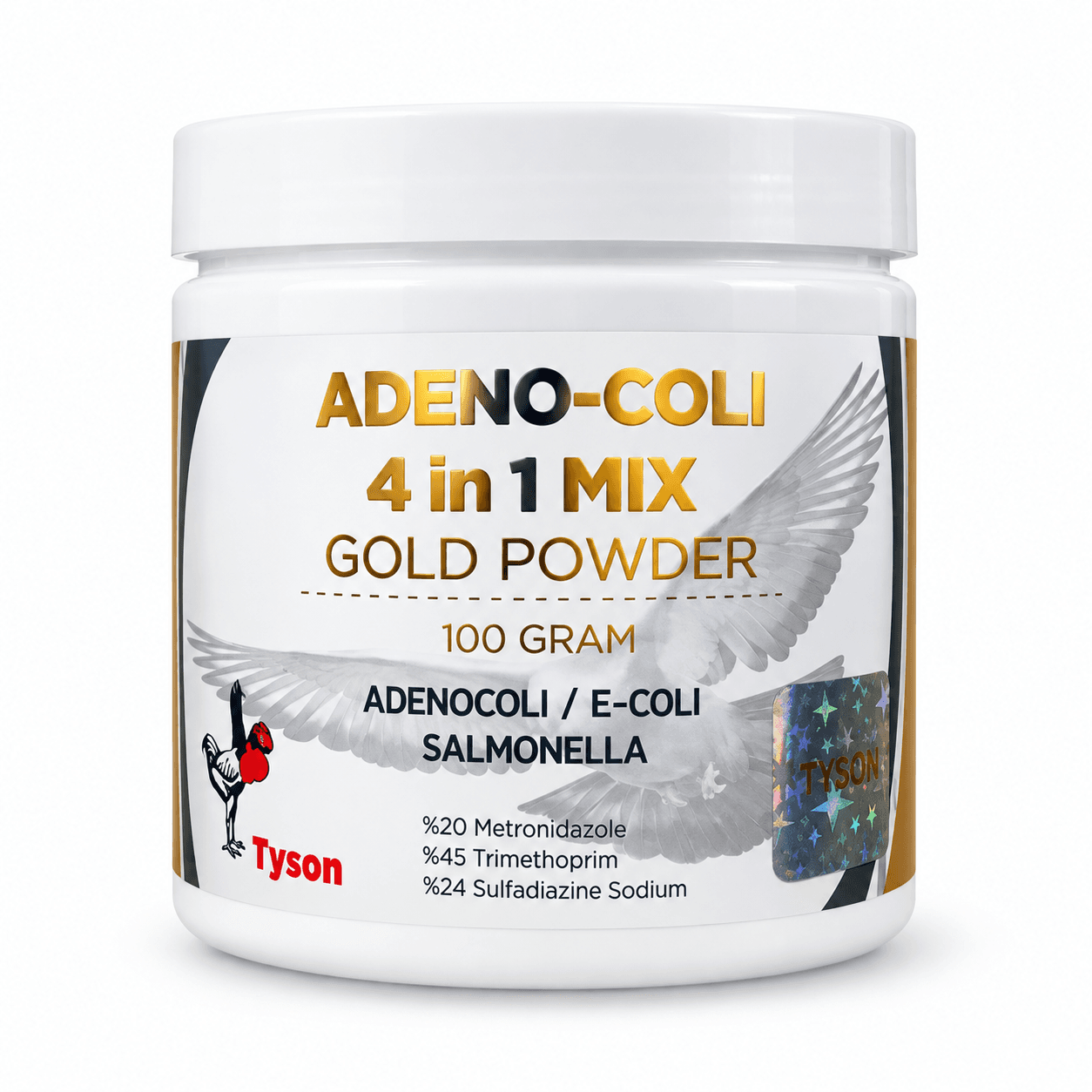 پودر آدنوکولی ۴ در ۱ تایسون TYSON ADENO-COLI 4 in 1 MIX GOLD POWDER