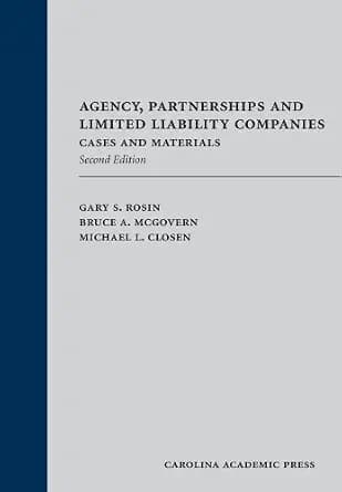 و دانلود نسخه کامل کتاب زبان اصلی Agency, Partnerships and Limited Liability Companies: Cases and Materials, Second Edition PDF | دانلود کتاب خارجی