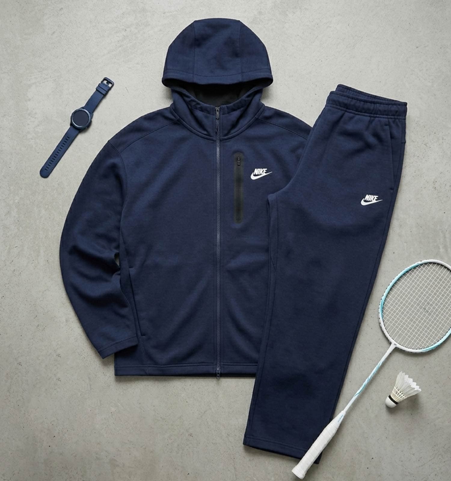 ست سویشرت و شلوار مردانه نرمال ساده اسپان سرمه ای Nike کد 50429 — تصویر ۲