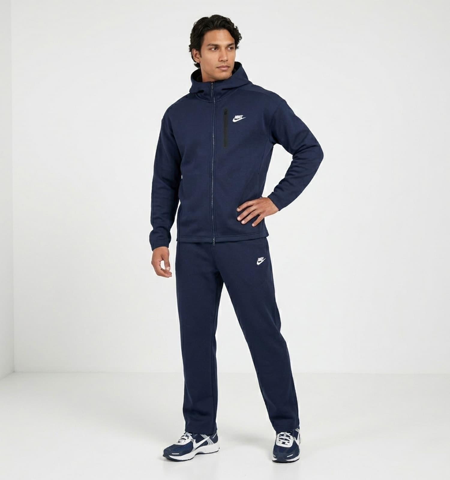 ست سویشرت و شلوار مردانه نرمال ساده اسپان سرمه ای Nike کد 50429 — تصویر ۳