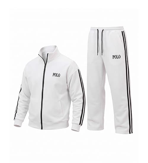 ست سویشرت و شلوار مردانه باکسی طرح دار اسپان سفید Polo کد 51236