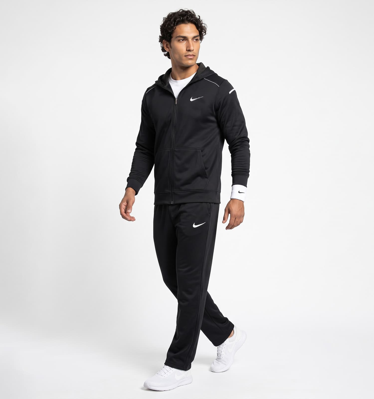 ست سویشرت و شلوار مردانه نرمال طرح دار اسپان مشکی Nike کد 51241 — تصویر ۲