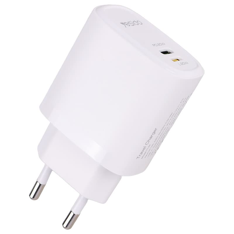 شارژر دیواری 20 وات یسیدو YC44 PD 3A + کابل تبدیل آیفونی — تصویر ۵