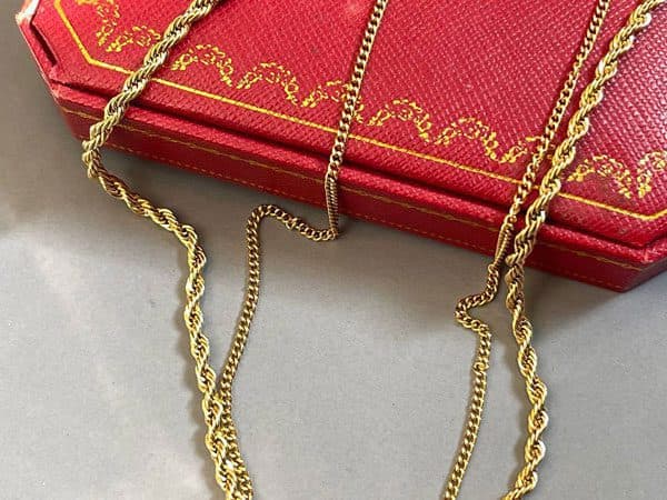 گردنبند دو زنجیره طنابی و ساده الیزابت