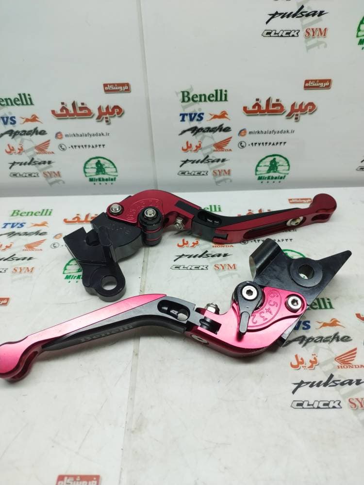 دسته (کتی) کلاچ و ترمز تاشو رنتال cnc حرفه ای اسپرت موتور بنلی 250 قدیم و 300 دوسیلندر قدیم و جدید نیوفیس و ریس قرمز